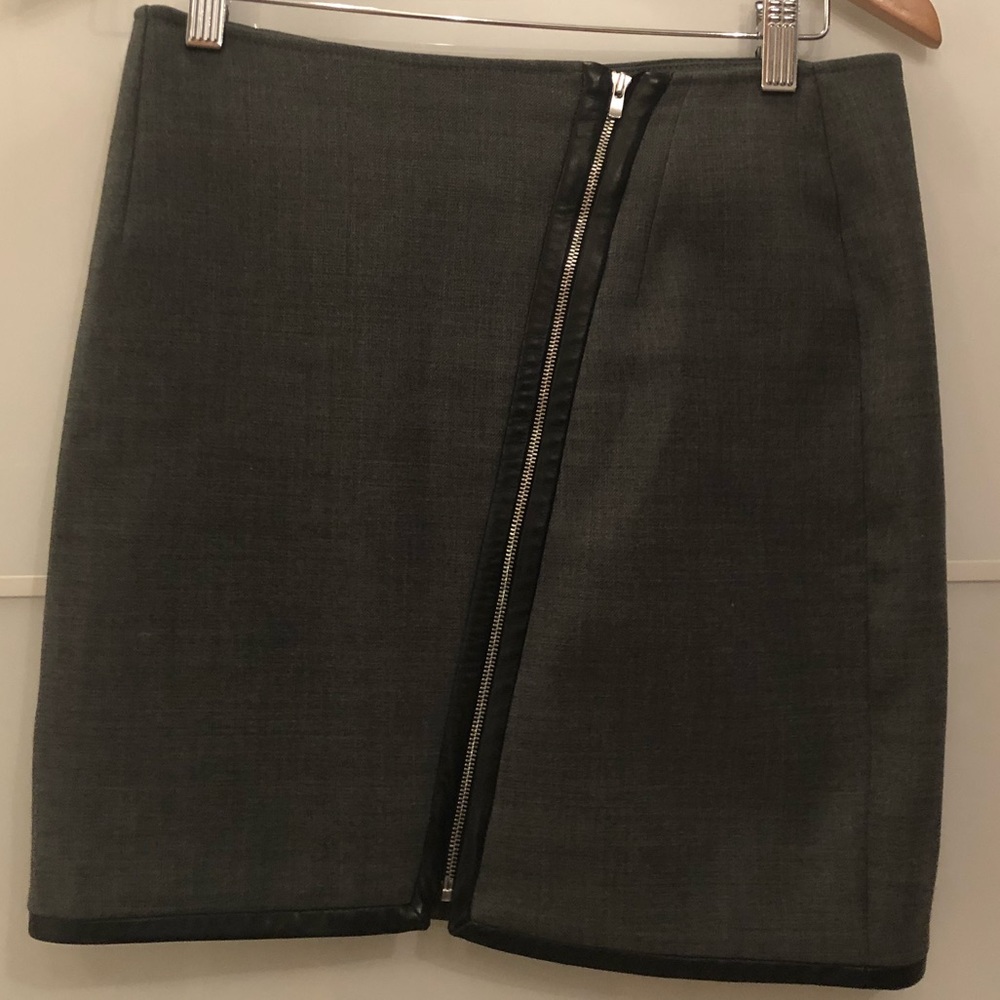 Claudie Pierlot Mini Skirt with Leather Trim